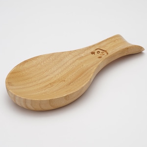 Bamboo spoon rest for cooking utensils