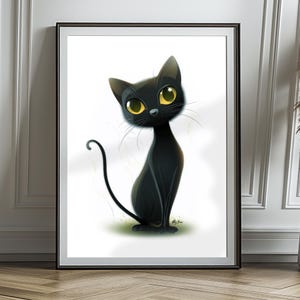 Afiche "Gato encantador". Póster impreso en papel mate de primera calidad para enmarcar. Original de Alex Sense.