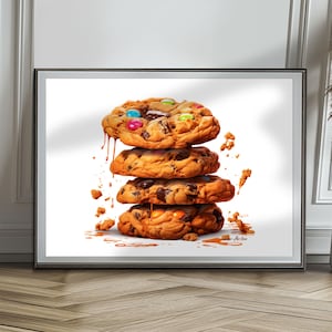 &quot;Pile of Cookies&quot; poster. Kitchen poster printed on premium matte paper for framing. Delicious and crunchy!
