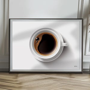 &quot;Cup of Coffee&quot; poster. Kitchen poster printed on premium matte paper for framing. Gourmet!