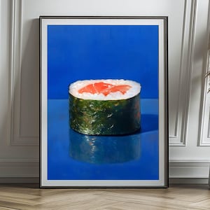 &quot;Blue Maki&quot; Art Poster. Poster on Premium Matte Paper ideal for framing. Kitchen wall decoration. Japanese cuisine.