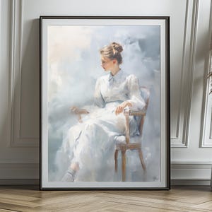Manifesto artistico "Southern White Lady": Manifesto per una decorazione unica! Poster di calma e serenità. Ancora più bello incorniciato.