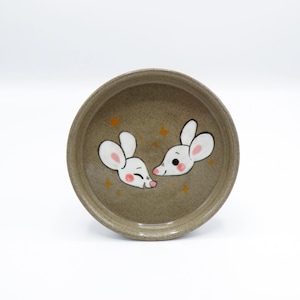 Handmade ceramic mouse trinket dish