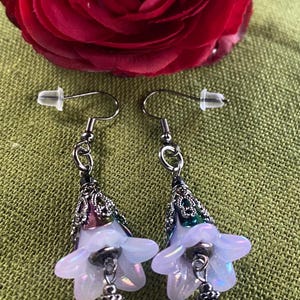 Iridescent Bell Flowers Earrings *
