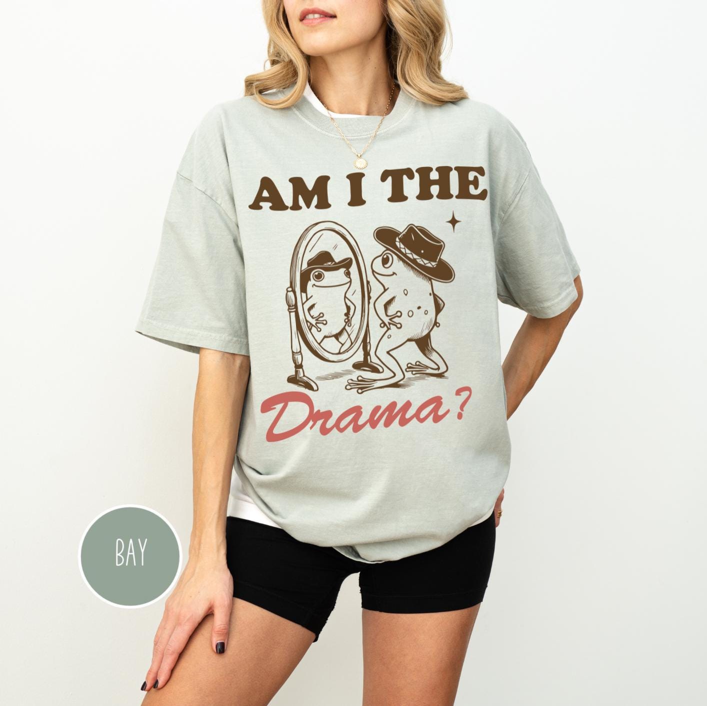 Frog Meme Shirt Drama Club Gift Quirky Graphic Tee Cowboy Frog Gift For Drama Queen Theater Kid Self Aware Humor Funny Cotton Top Trendy