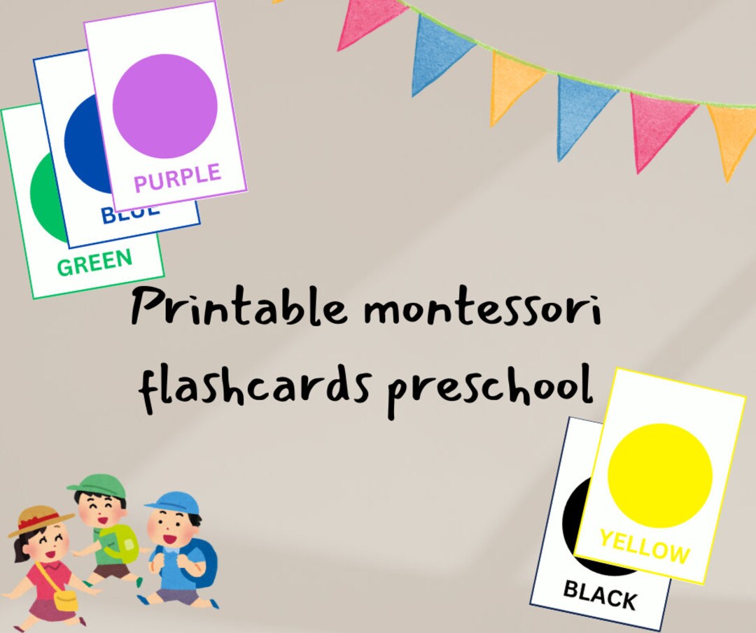 Printable Color Flashcards for Preschoolers - Etsy