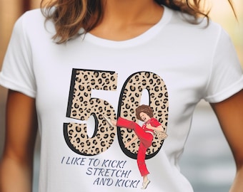Camiseta con estampado de guepardo para el 50.º cumpleaños: camiseta divertida de Sally O'Malley