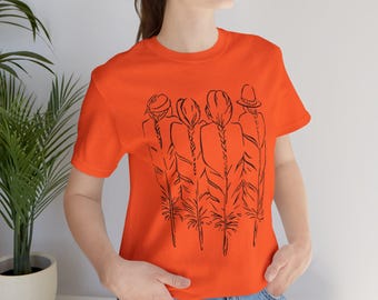 Camiseta naranja unisex del Día de la Camisa - Pueblos Indígenas con Plumas