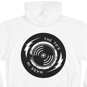 70&#39;s Vinyl Record Champion Hoodie - Gen X Retro Style