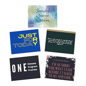 Cartes de récupération - 5 cartes sur le thème NA pour une touche d'humour, de douceur et d'inspiration Cartes de vœux multi-designs