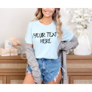 T-shirt avec texte personnalisé : T-shirt en jersey unisexe personnalisé
