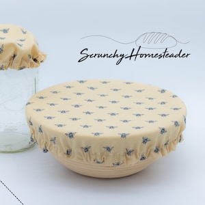 Bee Bowl Cover and Jar Cap set - XL size Sourdough Gift | KitchenAid