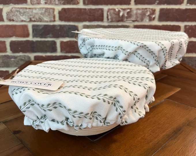 Cotton Bowl Cover Jar Cap - Washable - Lined - Sourdough - KitchenAid - Sage Leaf - Cotton - Fermenting | Scrunchy Homesteader