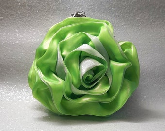 Green Organza Flower Clutch Bag: Wedding Statement Piece