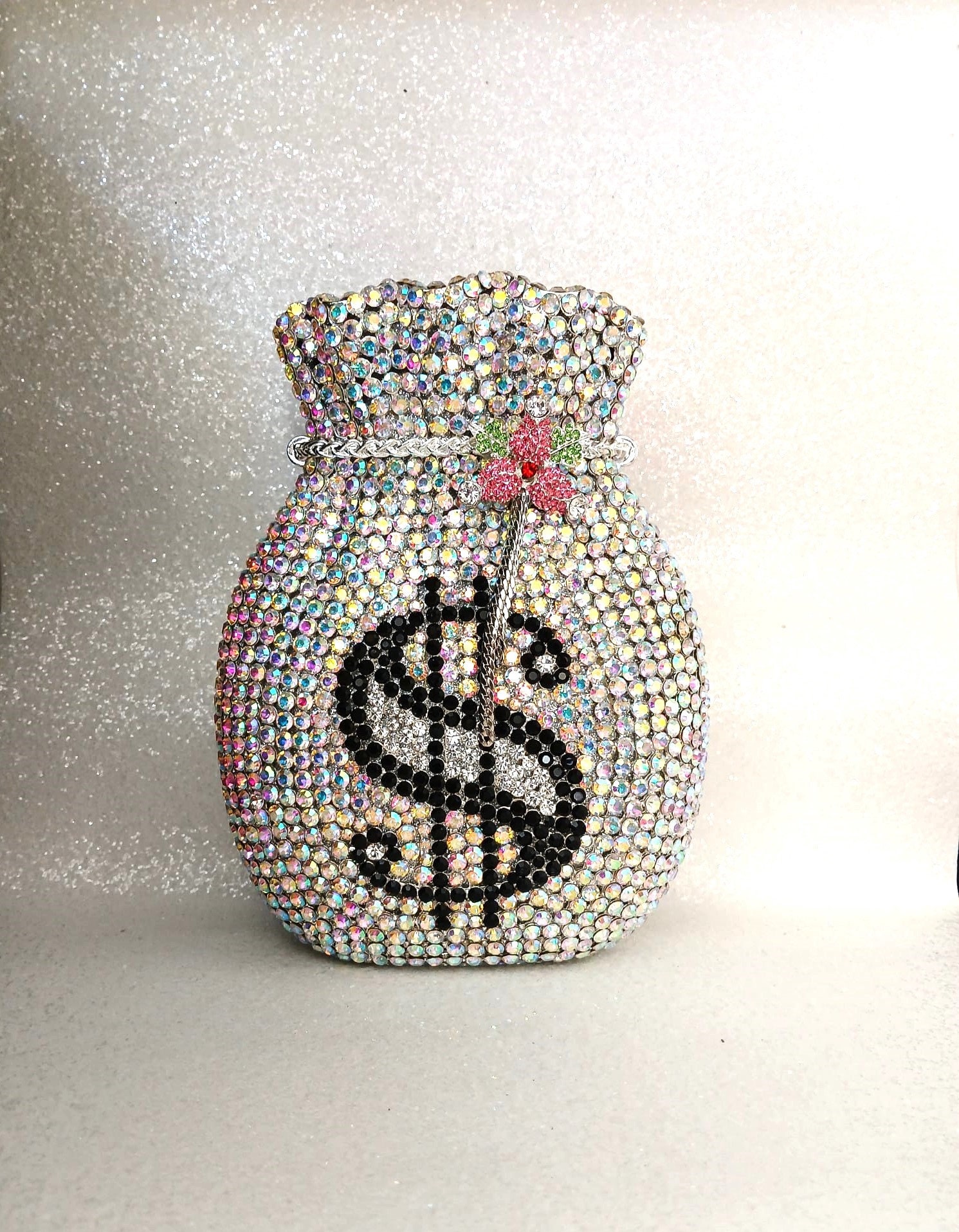 Swarovski Crystal Evening Clutch Bag shiny Dollar Handbag luxurious Accessory for Formal Event Etsy