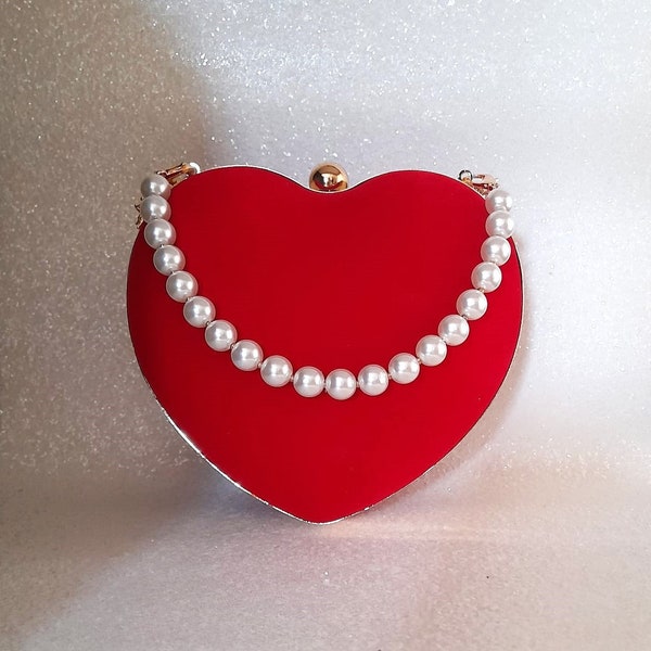 Romantic Red Velvet Heart Clutch Bag - Ideal Valentine's Day Present for Her