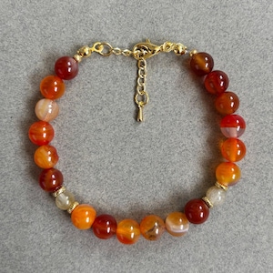 Orange Gemstone Bracelet for Women, Bohemian Chakra Bracelet, Elegant Bracelet, Wellness Jewelry, Gift for Mom, Jewelry Gift for Wife