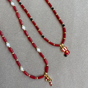 Natural Red Coral Stone Necklace, Handmade Elegant Jewelry, Unique Gemstone Necklaces, Gift for Her, Boho Style Necklace, Special Noel Gift