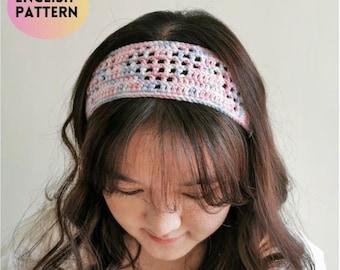Crochet headband pattern | Filet crochet headband | heart headband | Cute easy crochet accessory | hair accessory