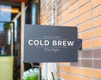 Double Sided Metal Blade Sign: Custom Logo Storefront Sign