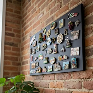Metal Travel Magnet Board, Handmade Wall Display Gift for Travelers
