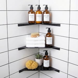 Estante de ducha de esquina moderno, organizador de esquina de baño