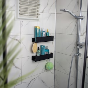 Minimalist Black Shower Shelf, Bathroom Organizer, Shower Storage Hanging