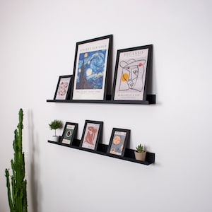 Modern Picture Ledge Shelf, Floating Gallery Wall Shelves, Thin Frame Shelf