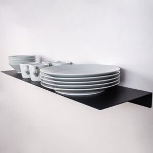 Modern Floating Kitchen Shelf, Metal Heavy Duty Wall Shelves image 3