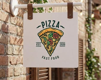 Custom Business Sign for Outdoor Storefront Display, Personalized Metal Blade Sign with Logo