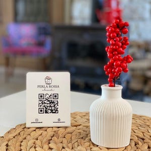 Custom Metal QR Code Sign, Stylish Tabletop Stand for Menus, Scan to Pay Display for Hotels & Restaurants