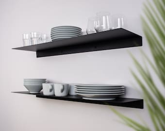 Modern Floating Kitchen Shelf, Metal Heavy Duty Wall Shelves