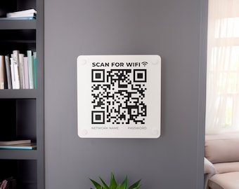 Custom Metal QR Code Wifi Sign: Small Business Wall Decor