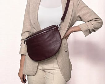 Leather Crossbody Bag, Leather Crossbag, Large Fanny Pack, Leather Shoulder Bag, Crossbody Bag, Leather Bag, Leather Fanny Pack, Belt Bags, L