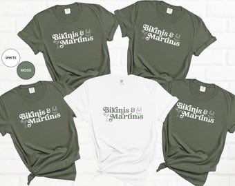 Bachelorette Party Group Shirts, Bikinis & Martinis Shirt, Girls Trip Shirt, Beach Trip Tee, Girls Getaway, Bridal Party, Comfort Colors W
