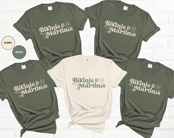 Bachelorette Party Group Shirts, Bikinis & Martinis Shirt, Girls Trip Shirt, Beach Trip Tee, Girls Getaway, Bridal Party, Comfort Colors