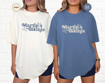 Bachelorette Party Shirt, Martinis in Bikinis Retro T-shirt, Girls Trip Shirt, Beach Trip, Couples Trip Shirts, Bridal Party, Comfort Colors