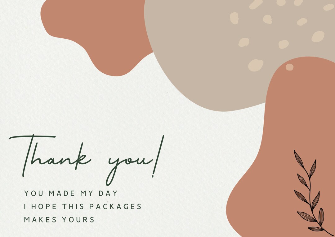 Editable Thank You Card Etsy
