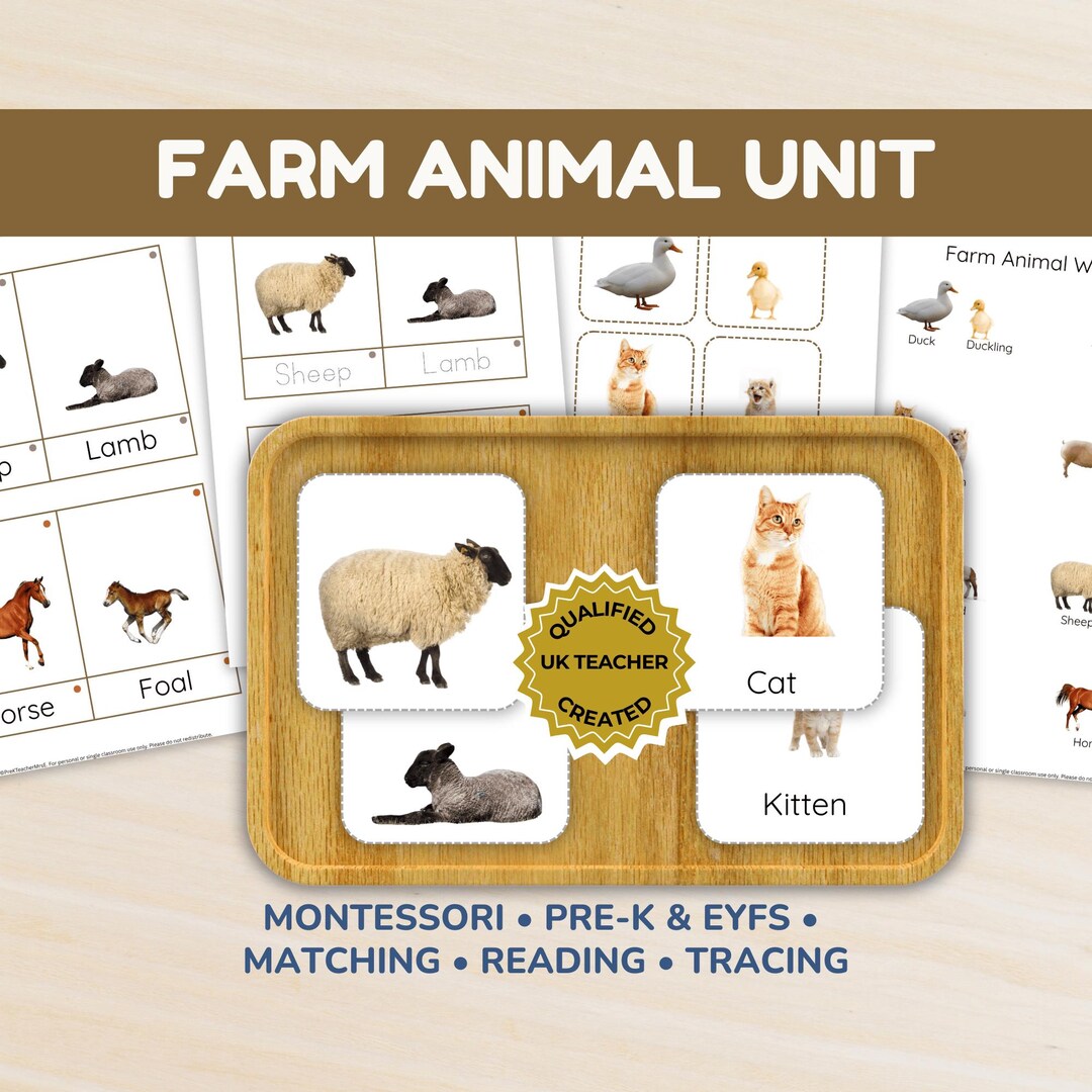 Farm Animals Matching Game | Baby Animal Printable | Montessori ...