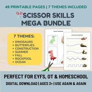 Scissor Skills Bundle | Preschool Printable & Fine Motor Practice