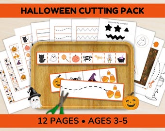Preschool Scissor Skills Printable | Cutting Practice Printable for Toddlers & Preschoolers – Halloween Fine Motor Activity