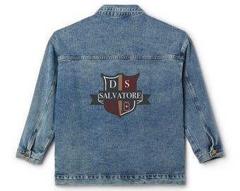 Salvatore Family Crest Women's Denim Jacket | Damon & Stefan Vampire Crest