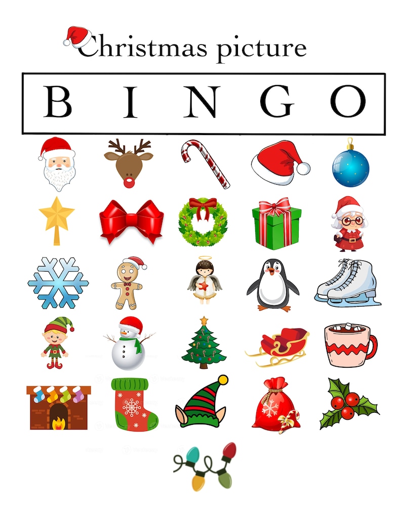 Christmas Bingo Etsy
