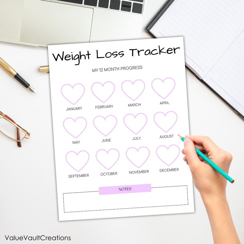 Weight Loss Tracker Printable Weight Loss Tracker Weight Loss Chart