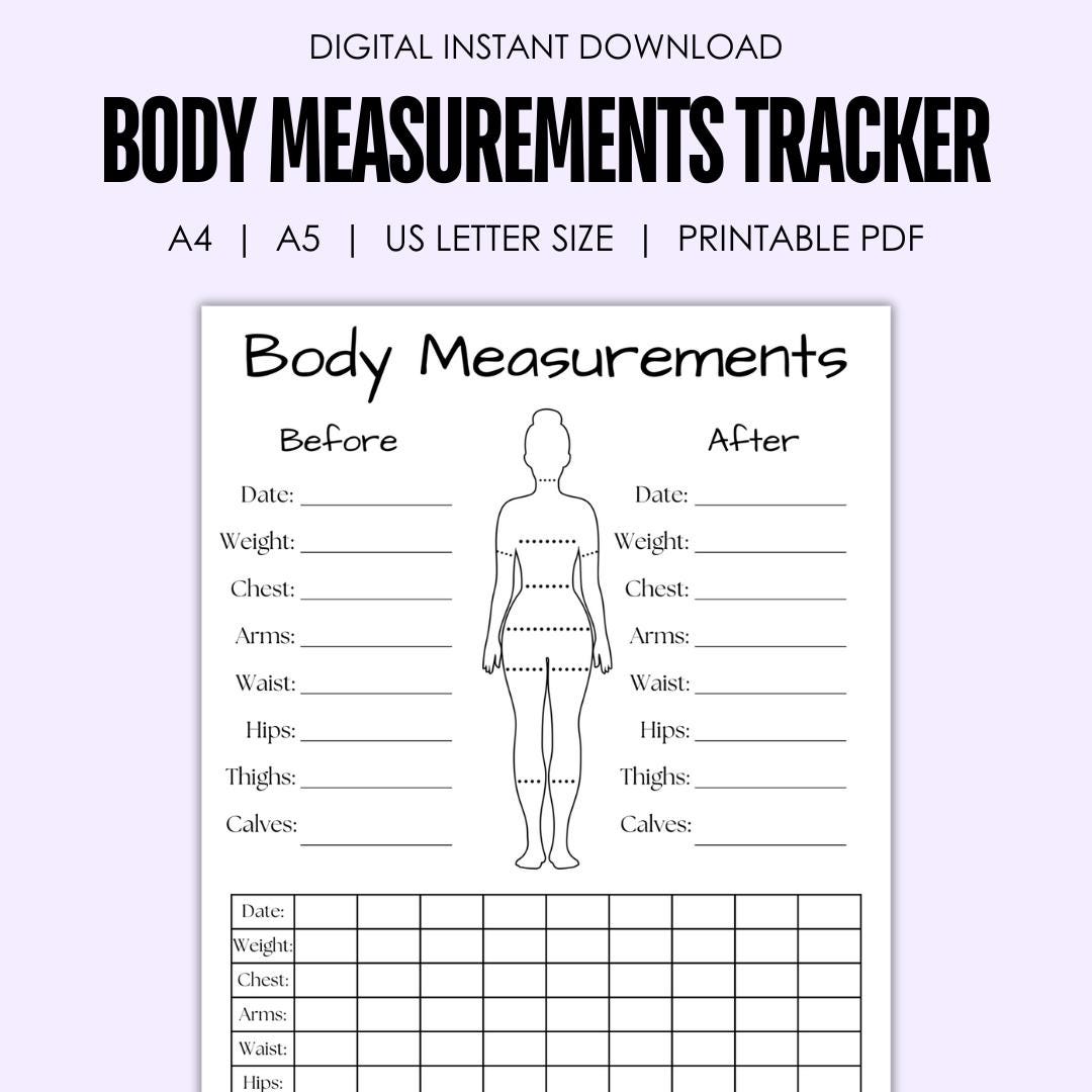 Body Measurement Tracker Printable | Weight Loss Tracker