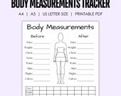 Body Measurement Tracker Printable: Weight Loss Progress (PDF)