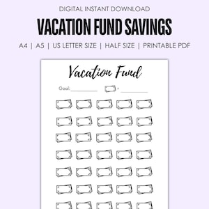 Vacation Savings Tracker | Travel Fund | Budget Tracker | Printable Savings Tracker | PDF | Travel Savings | Savings Tracker