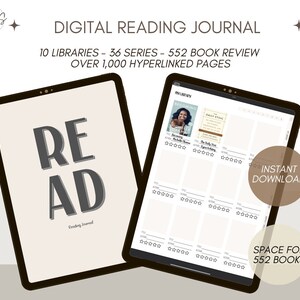 Digital Reading Journal, Reading Log, Reading Planner, Reading Tracker, Goodnotes