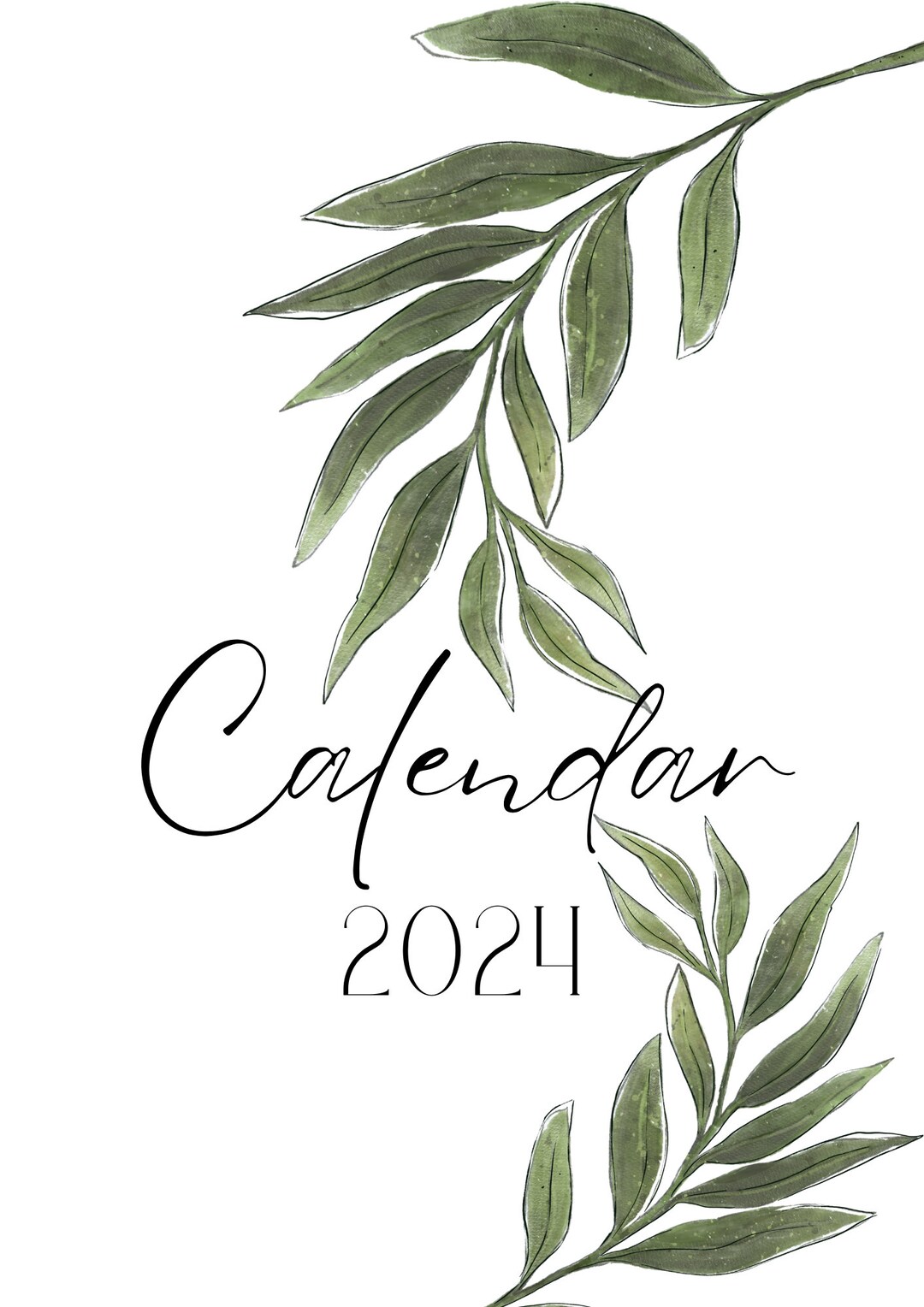 2024 PLANT GREENERY CALENDAR Printable Digital Succulent Etsy