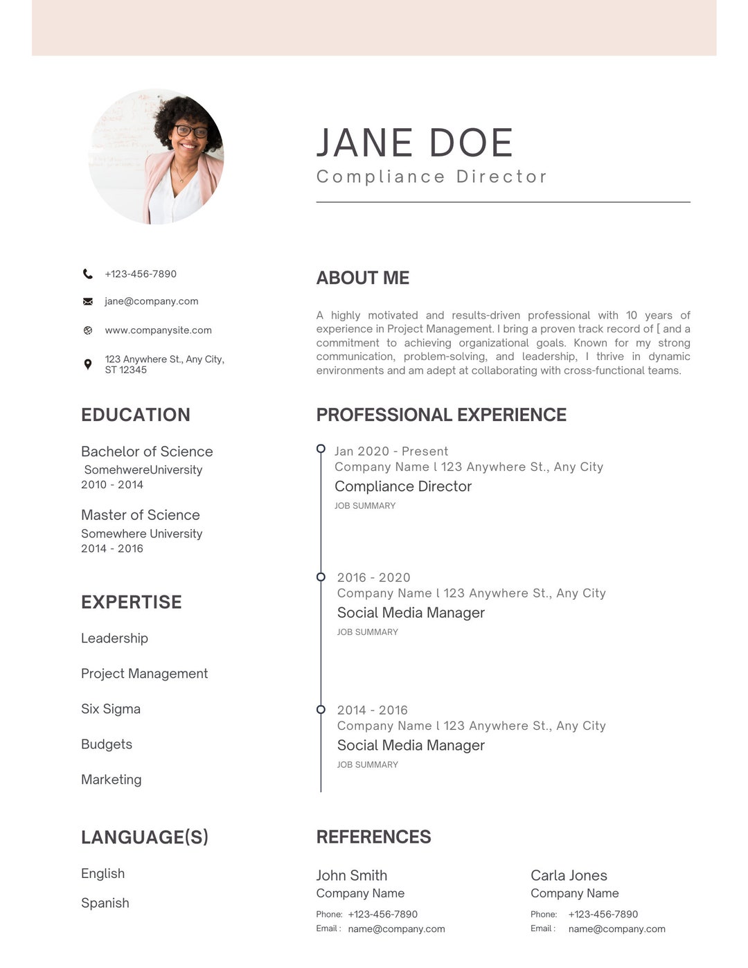 PROFESSIONAL RESUME TEMPLATE Business Cv Resume Building - Etsy